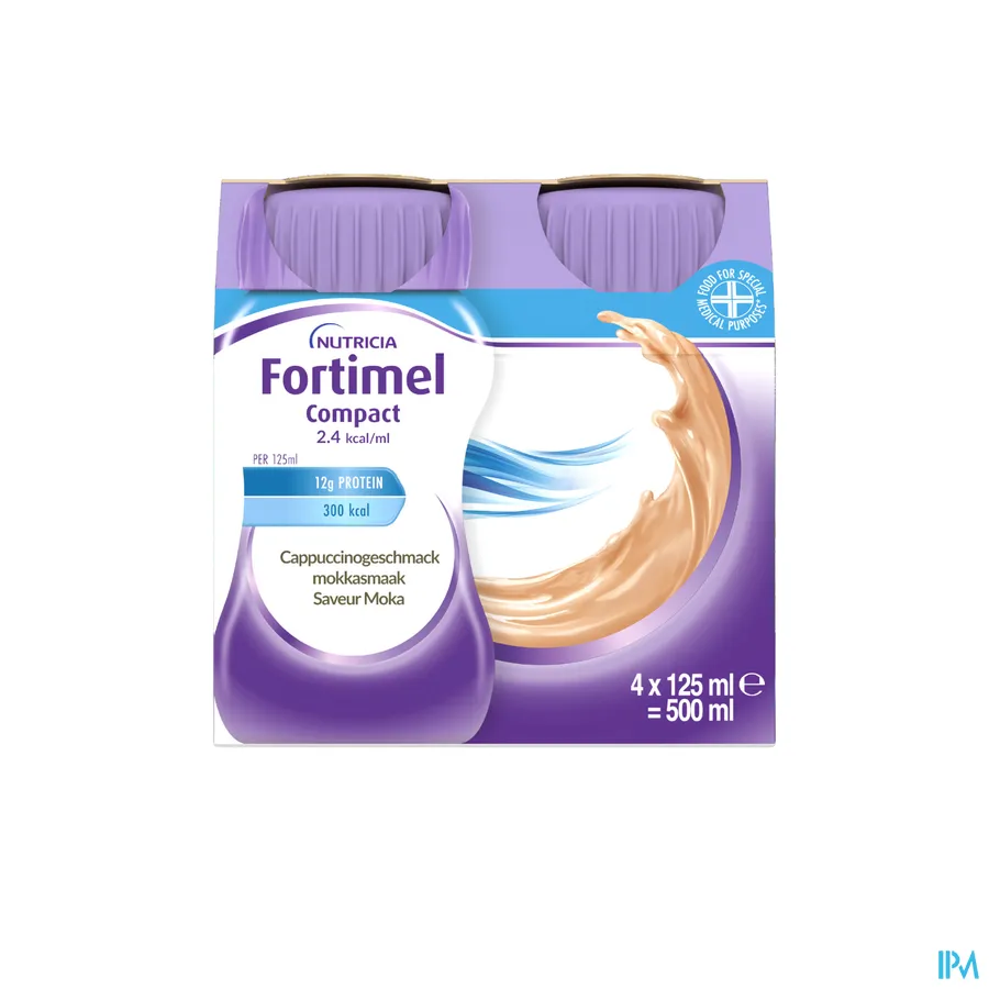 packshot van Fortimel Compact 2.4kcal Moccha 4x125 ml
