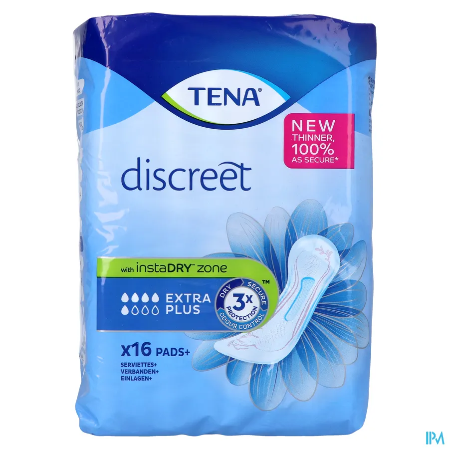 packshot van TENA Discreet Extra Plus 16 stuks