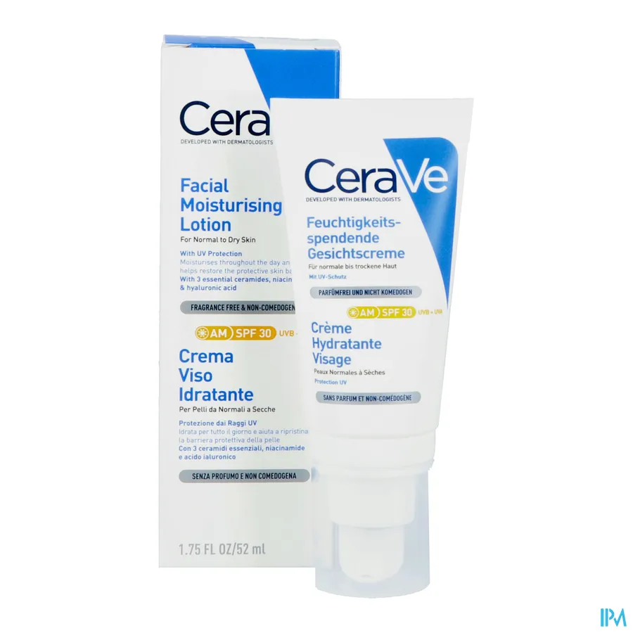 productshot van CeraVe Hydraterende Gezichtscrème SPF30