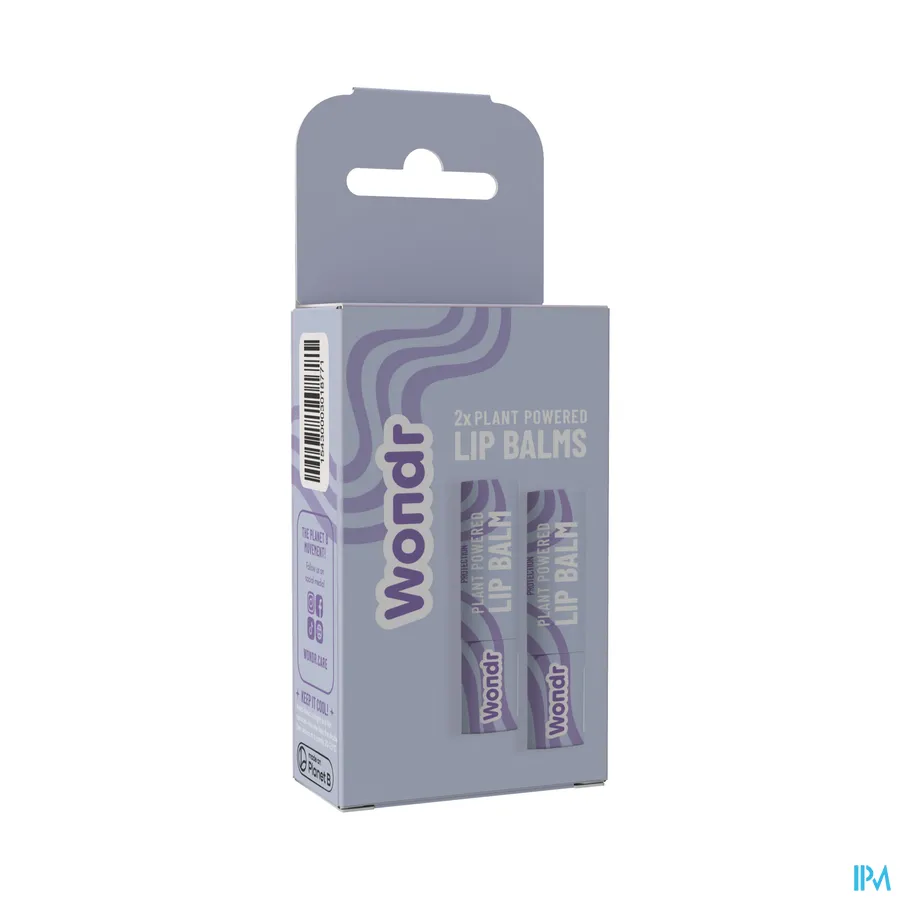 packshot van Wondr Plant Powered Lip Balm Duo 2x3,5g