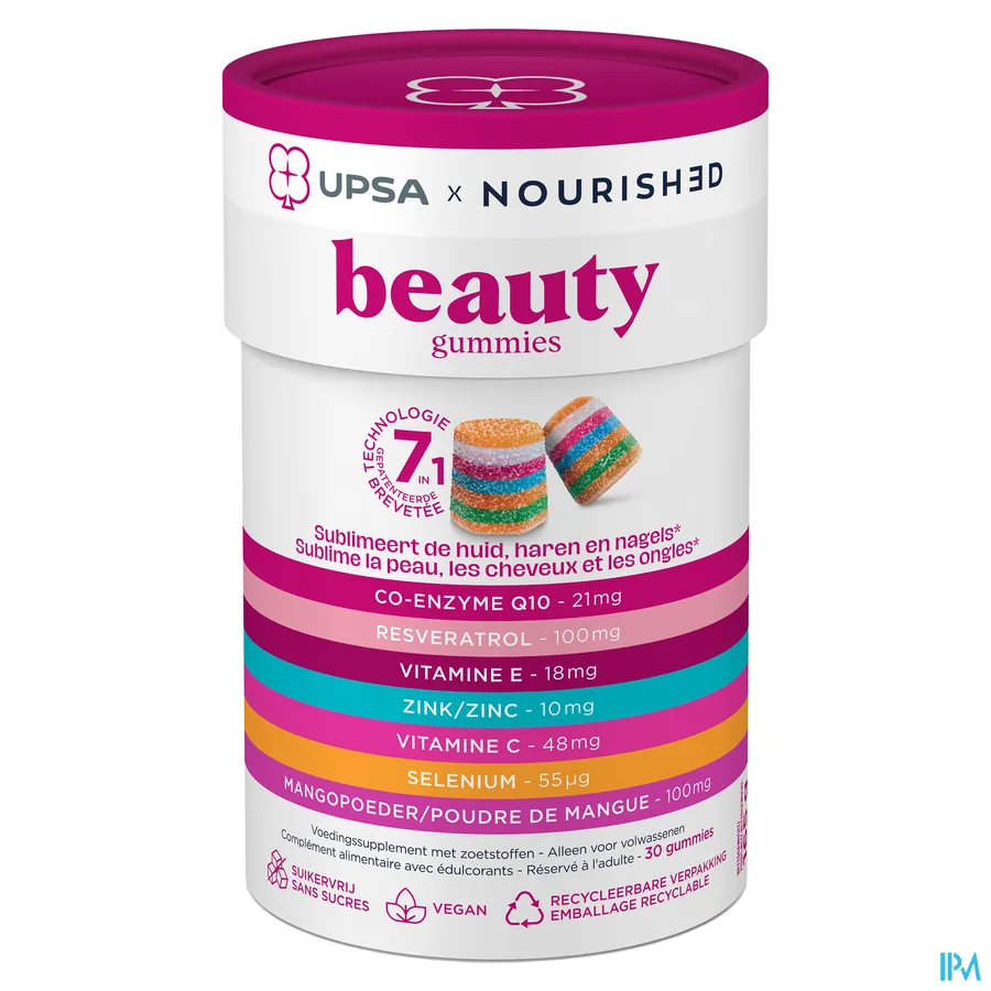 packshot van Upsa Nourished Beauty Gummies 30