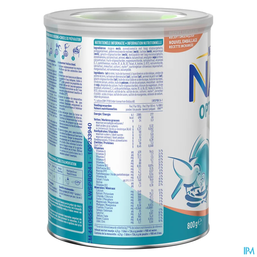 packshot van Nan Verzadiging 3 vanaf 10 maanden Pot 800 g