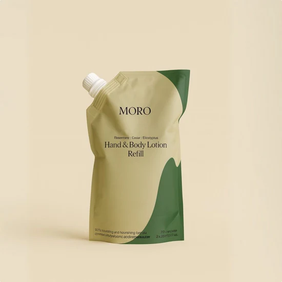 Moro Hand & Body Lotion Refill | Rosemary & Vetiver | Pouch 500ml pre-filled