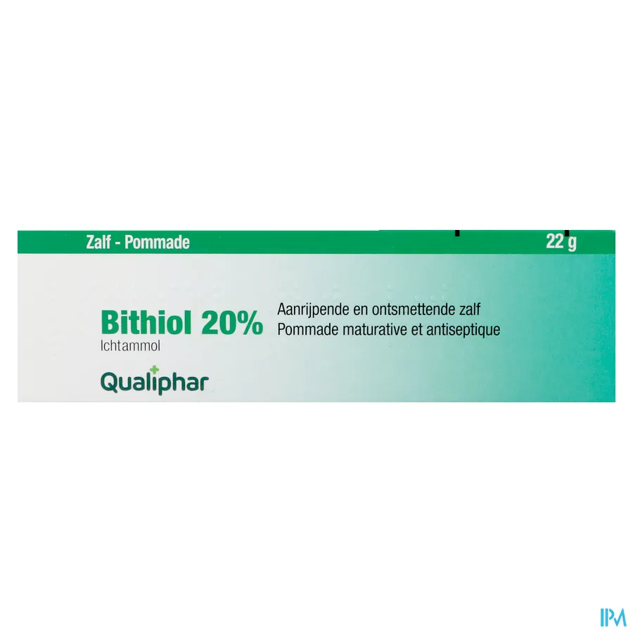 packshot van Bithiol met 20% Ichtammol Aanrijpende en Ontsmettende Zalf 22 g