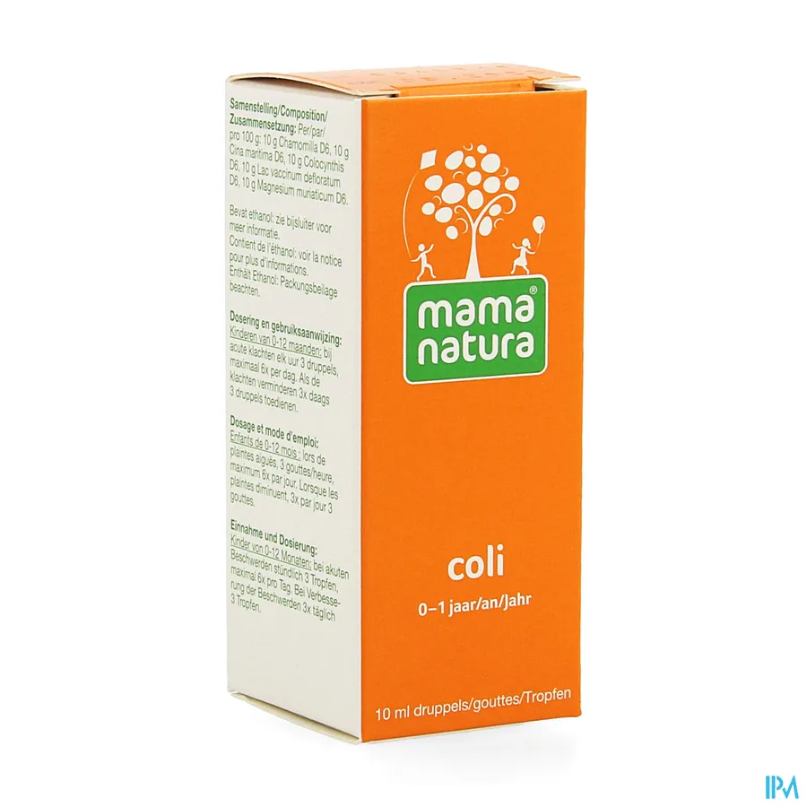 packshot van Mama Natura Coli voor Kinderen van 0-1 Jaar Druppels 10 ml