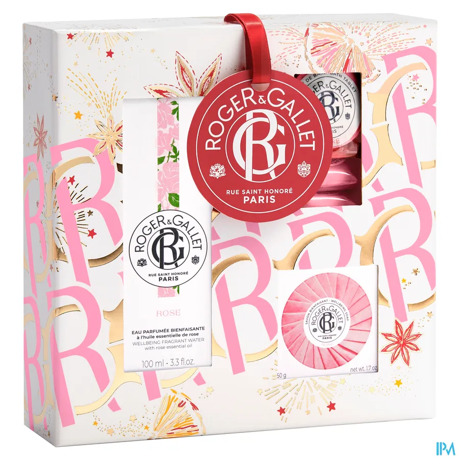 packshot van Roger & gallet Set Noel Rose 100 ml 3 Producten
