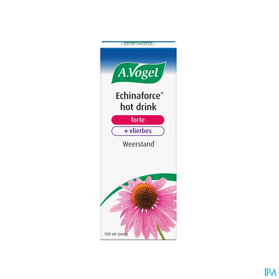 packshot van A. Vogel Echinaforce Hot Drink om Snel Beter te Worden met Vlierbes 100 ml Oplossiroop