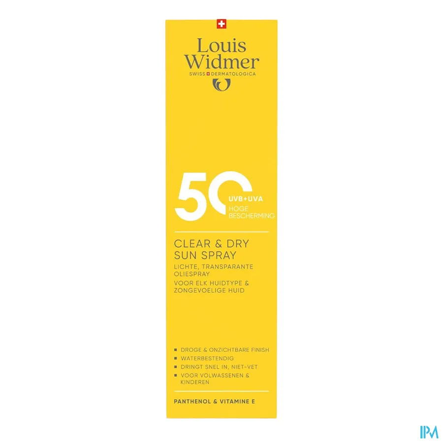 packshot van Widmer Clear & Dry Sun Spray 50 200 ml