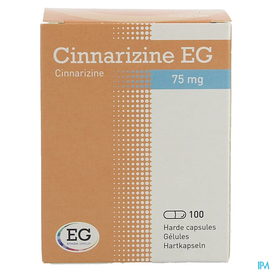 packshot van Cinnarizine EG 75mg 100 capsules