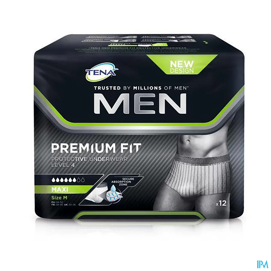 packshot van TENA Men Premium Fit Protective Underwear Maxi S/M - 12 stuks