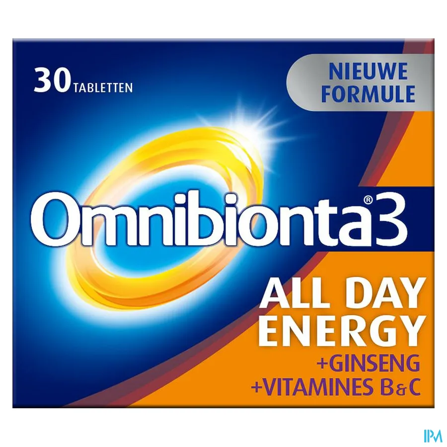 packshot van Omnibionta 3 All Day Energy Vitamines en Mineralen 30 Tabletten