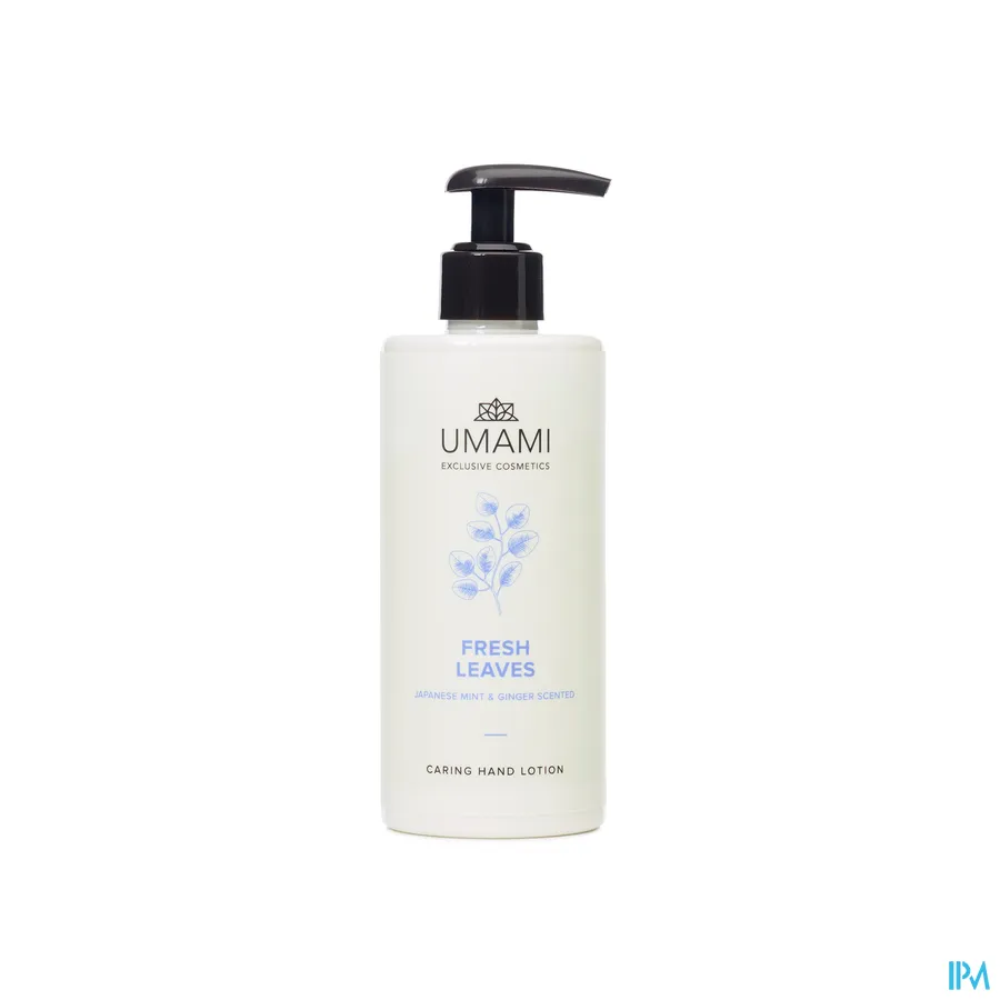 packshot van Umami Fresh Leaves Japanse Munt en Gember Hand Lotion 300 ml