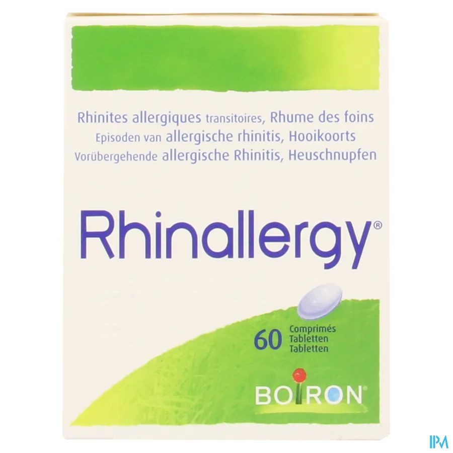 packshot van Rhinallergy bij Episodes van Allergische Rhinitis en Hooikoorts 60 Tabletten