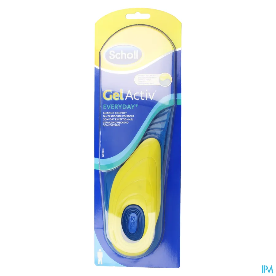 packshot van Scholl Gel Activ Everyday Zool voor Man Geschikt voor Maat 40-46,5 2 Stuks