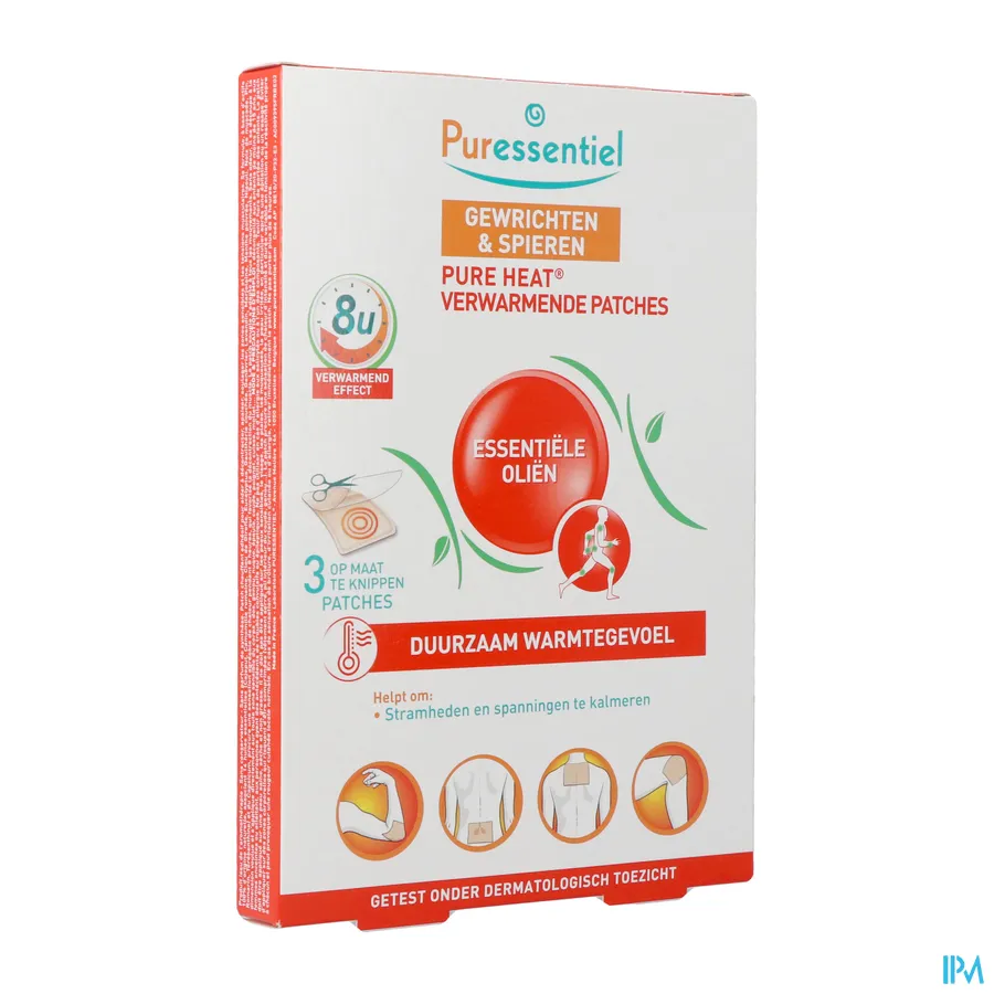 packshot van Puressentiel Verwarmende Patches met 14 Essentiële Oliën voor Gewrichten en Spieren 3 Stuks