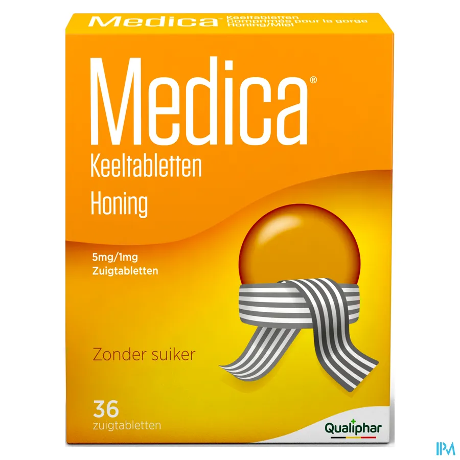packshot van Medica Keeltabletten Honing 36 zuigtabletten