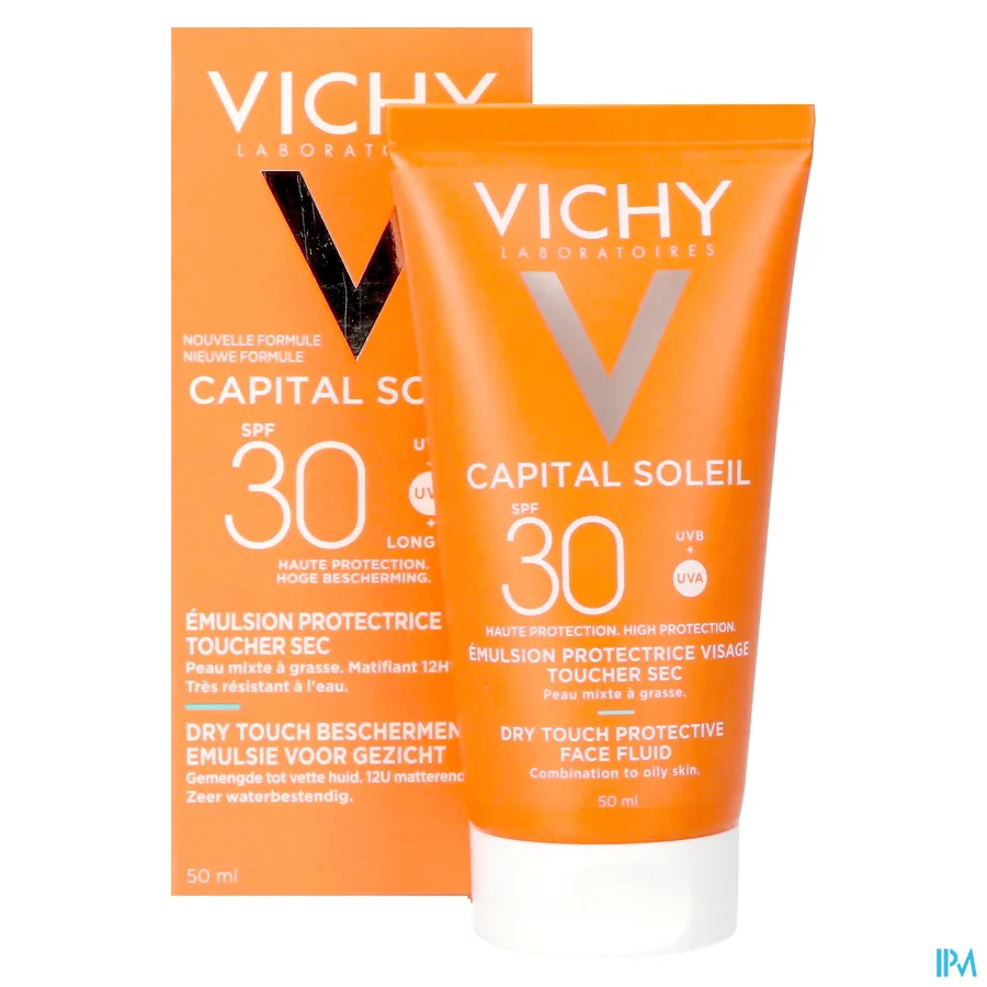 productshot van Vichy Ideal Soleil Gelaat Dry Touch SPF30 50 ml