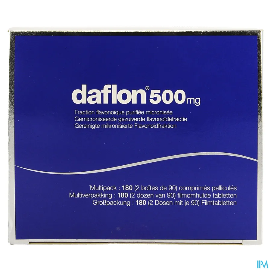 packshot van Daflon 500 mg 180 tabletten