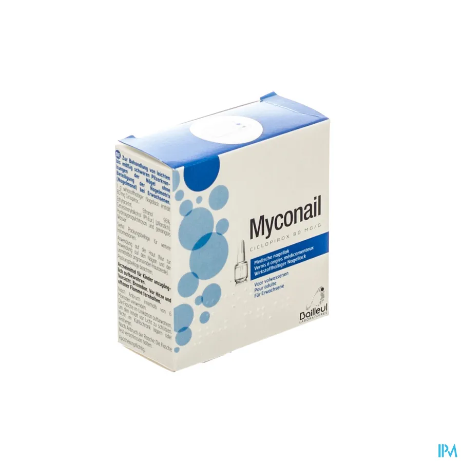 packshot van Myconail Medische Nagellak voor Volwassenen bij Lichte tot Matige Schimmelinfecties van Nagels Fles 6,6 ml