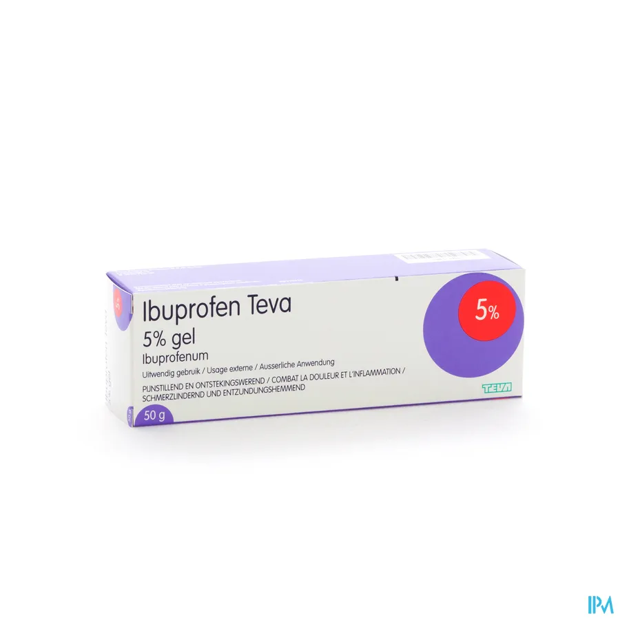 packshot van Ibuprofen Gel Teva Tube 50 g