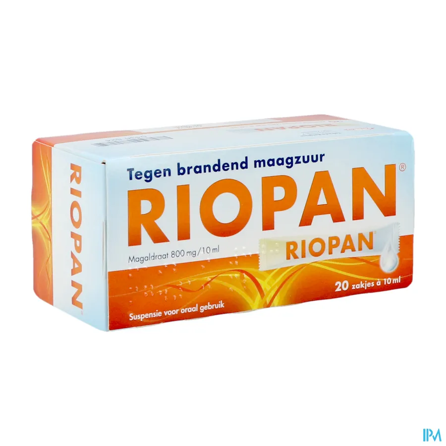 packshot van Riopan tegen Brandend Maagzuur 20 Zakjes