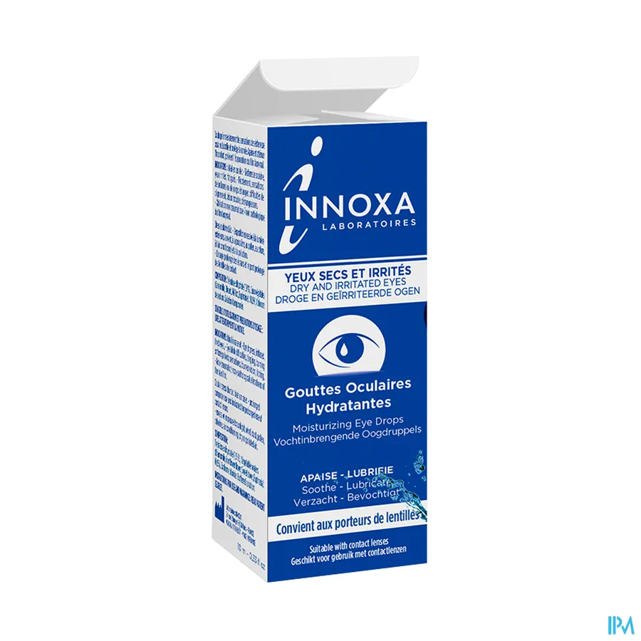 packshot van Innoxa Oogdruppels Kleurloze Formule (Droge & Geïrriteerde Ogen) 10 ml