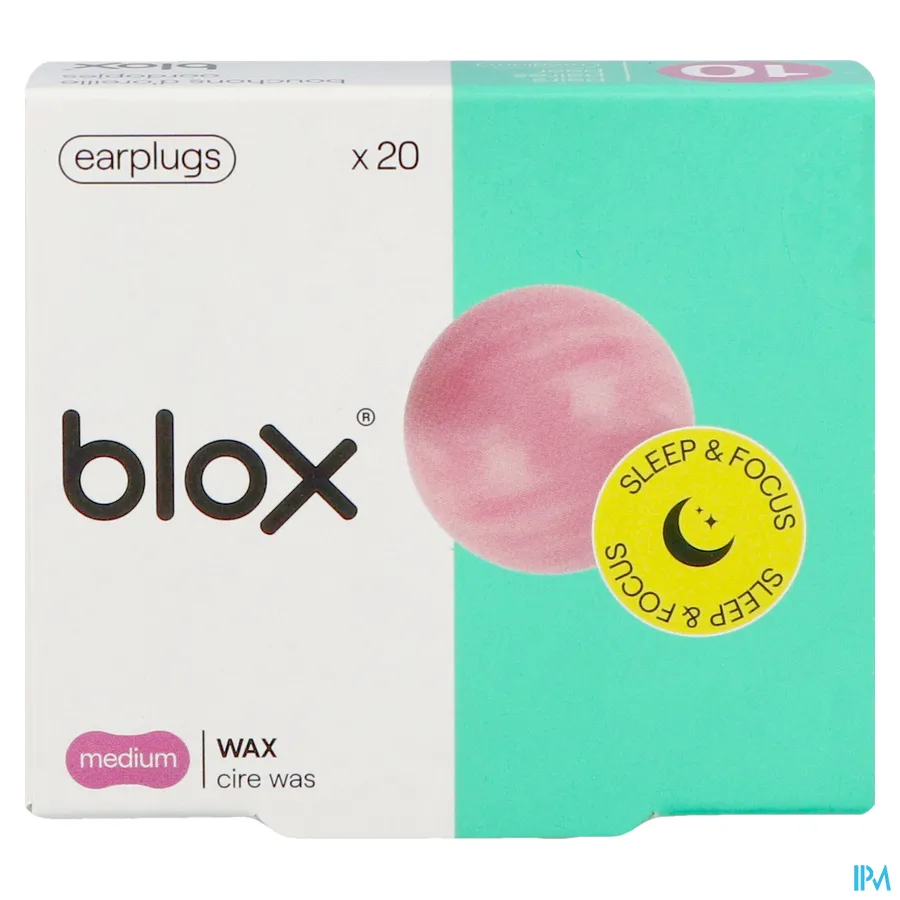 packshot van Blox Oordopjes Met Natuurlijke Was 10 paar