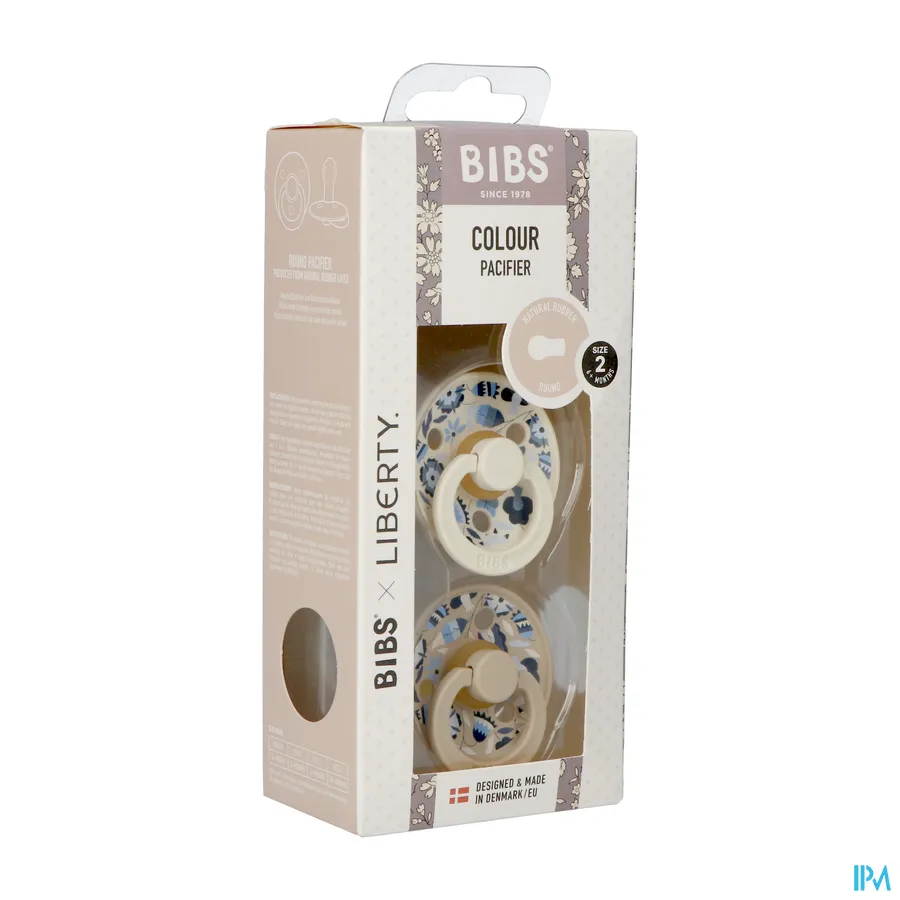 packshot van Bibs 2 Fopspeen Duo Liberty Garden Bobo Ivory 2