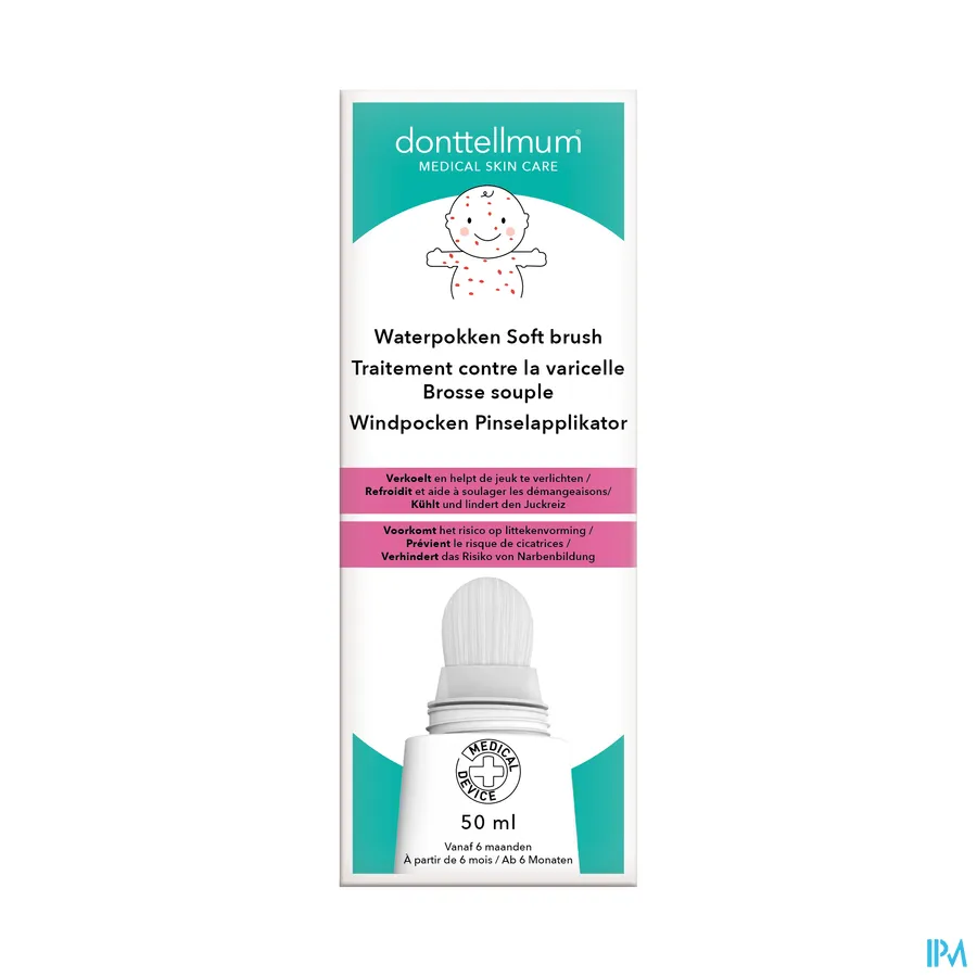 packshot van Donttellmum Behandeling Anti Waterpokken Zachte Borstel 50 ml