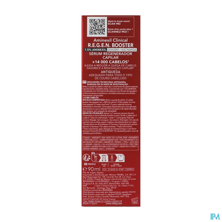 packshot van Vichy Dercos Aminexil Clinical R.E.G.E.N. Booster 90 ml
