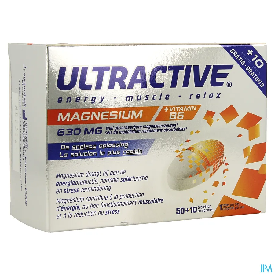 packshot van Ultractive Magnesium 60 tabletten