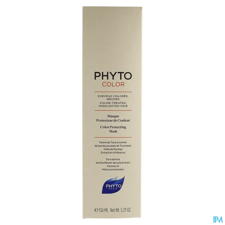 packshot van Phyto Color Kleurbeschermend Masker voor Geverfd Haar en Haar met Highlights met Tara Tannines, Extract van Zonnebloemscheuten, Karanja Olie en Hibiscus Extract 150 ml