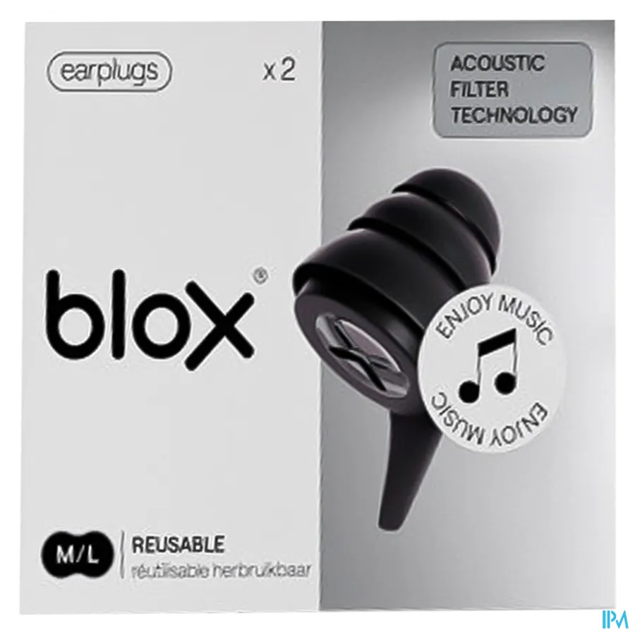 packshot van Blox Oordoppen Music Zwart 1 paar