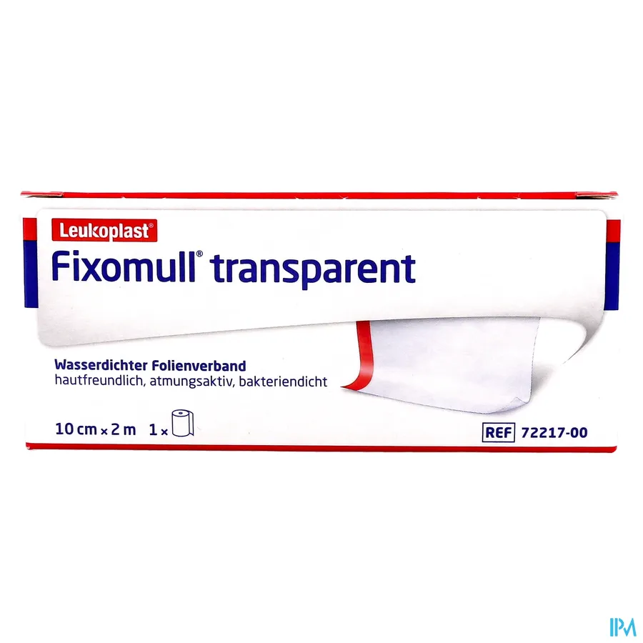 packshot van Fixomull Transparant Fixatieverband 10 cm x 2 m 1 stuk