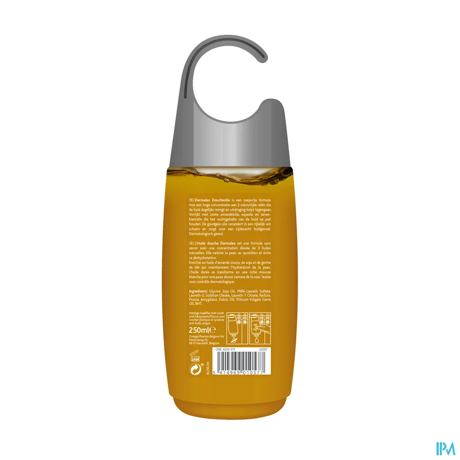 packshot van Dermalex Shower Oil voor Normale Huid Flacon 250 ml