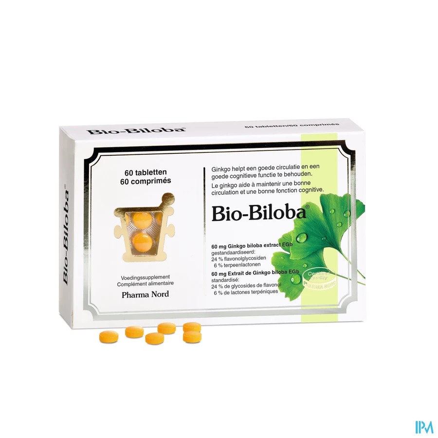 productshot van Bio-Biloba met 60 mg Ginkgo-Biloba 60 Tabletten