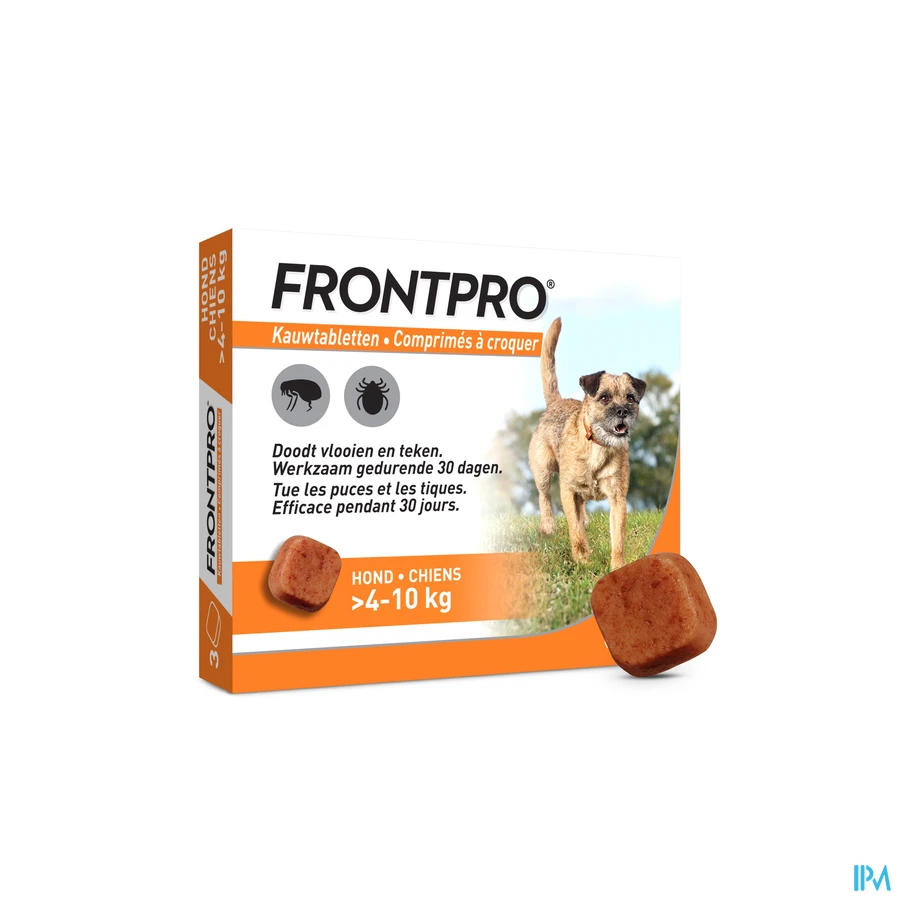productshot van Frontpro Kauwtabletten 28 mg Hond >4-10 kg 3 kauwtabletten