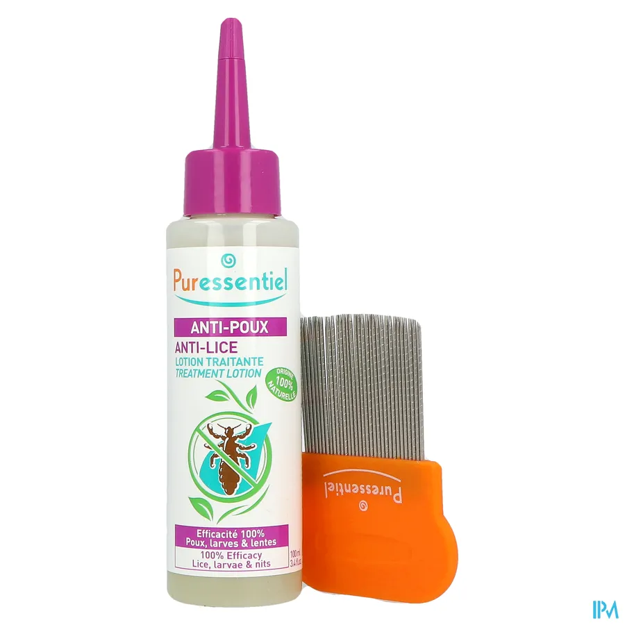packshot van Puressentiel Anti-Luizen Lotion met Luizenkam 100 ml + 1 stuk