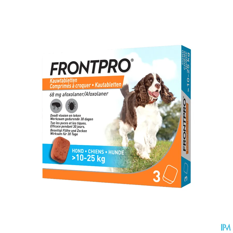 packshot van Frontpro Kauwtabletten 68 mg Hond >10-25 kg 3 kauwtabletten