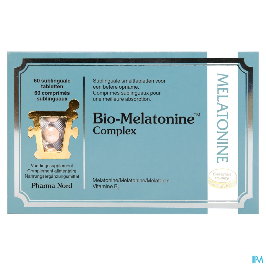 packshot van Bio-Melatonine Complex 60 Sublinguale Tabletten