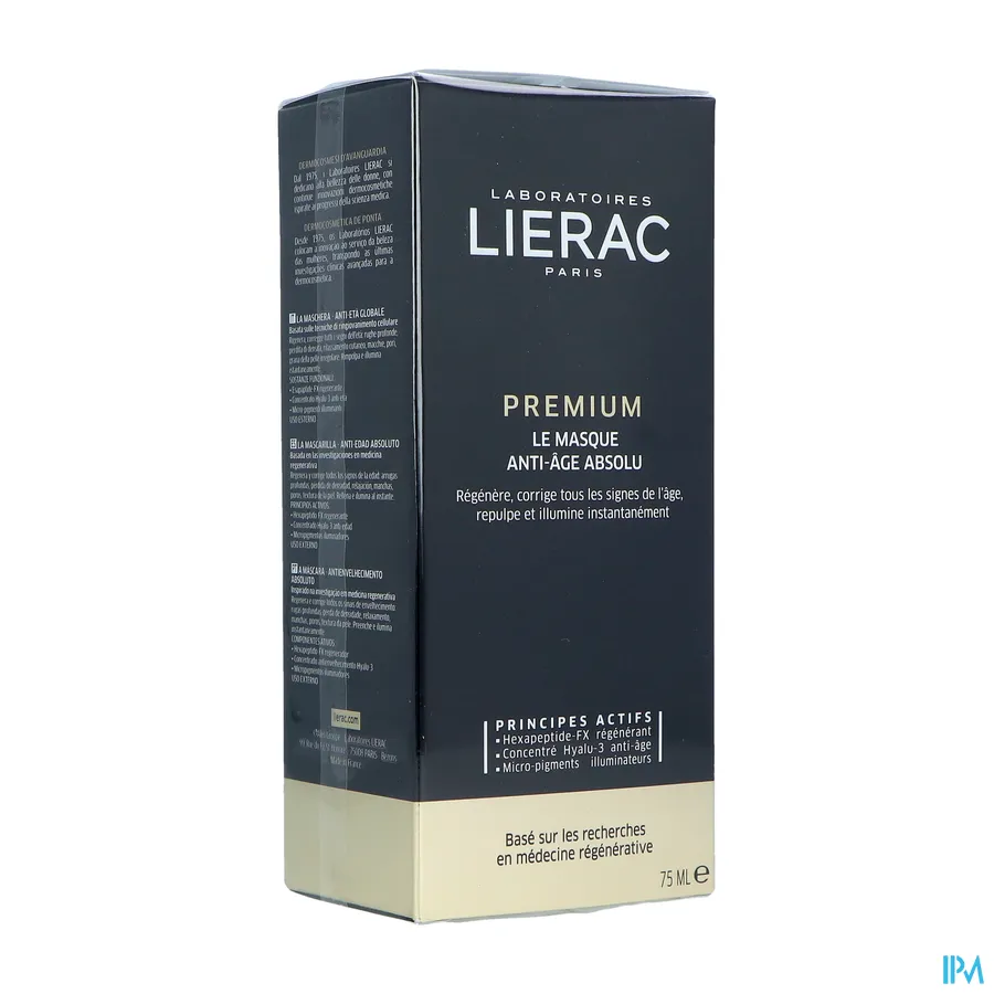 packshot van Lierac Premium Le Masque Suprême Anti-Âge Absolu Superieur Masker met Absoluut Anti-Ageing Effect Tube 75 ml