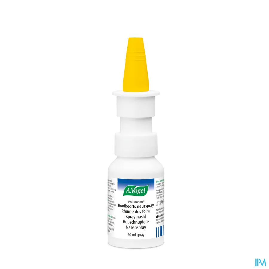 productshot van A. Vogel Pollinosan Hooikoorts Neusspray -voor Behandeling en Preventie van Hooikoorts en Vergelijkbare Allergische Reacties- Flacon 20 ml