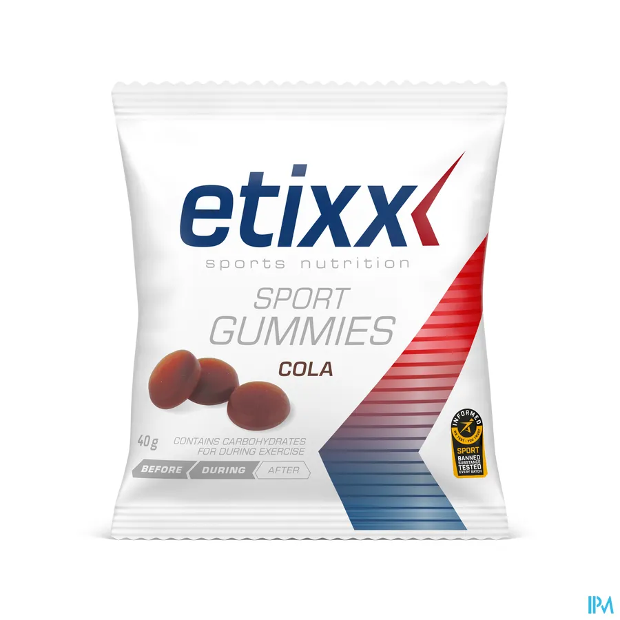 productshot van Etixx Sport Gummies met Colasmaak Zakjes 12 x 40 g