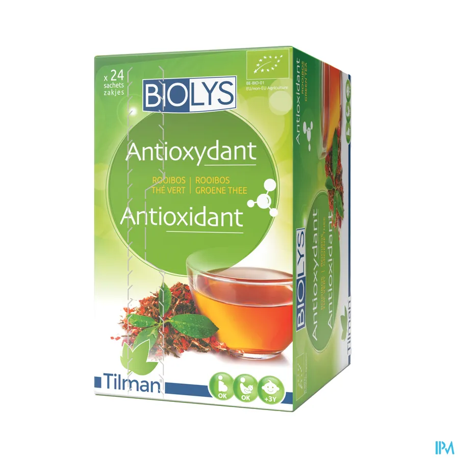 packshot van Tilman Biolys Antioxidant Rooibos-Groene Thee 24 zakjes