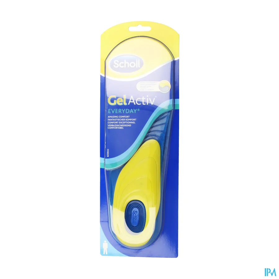 packshot van Scholl Gel Activ Everyday Zool voor Man Geschikt voor Maat 40-46,5 2 Stuks