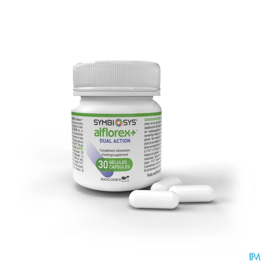 productshot van Symbiosys Alflorex+ Dual Action 30 capsules