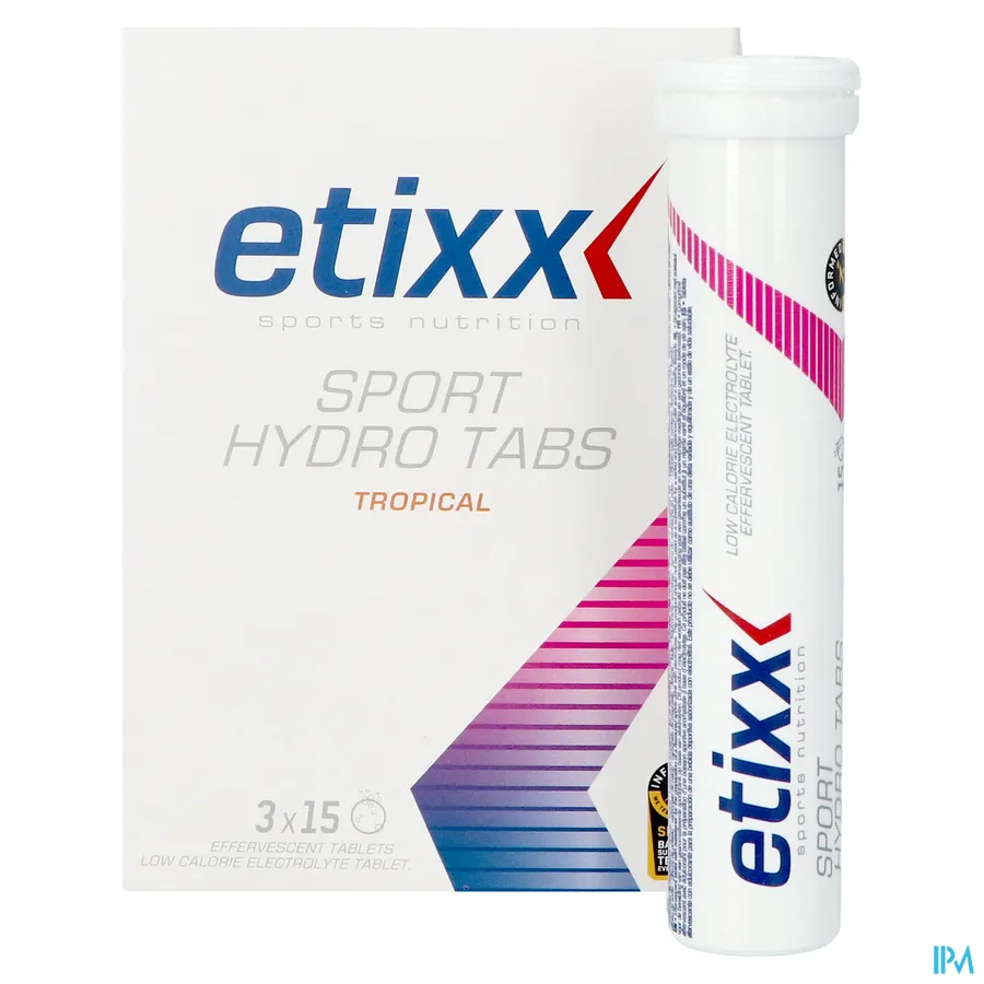 productshot van Etixx Sport Hydro Tabs Tropical 3 x 15 bruistabletten