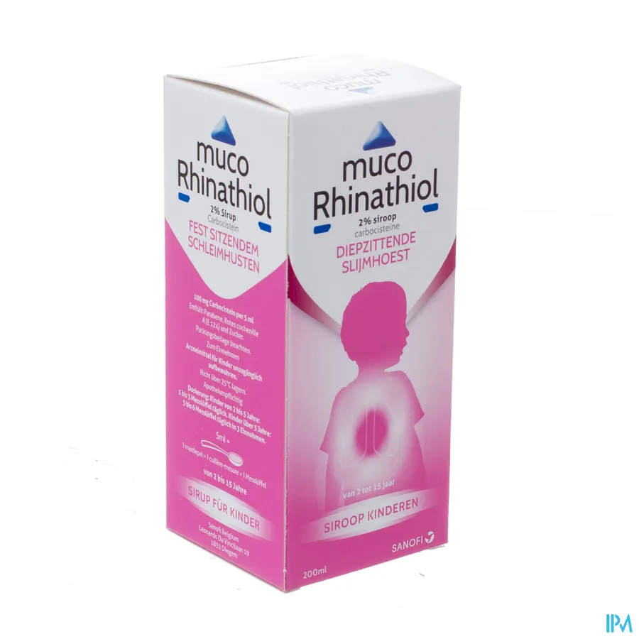 packshot van Muco Rhinathiol Kind 200ml siroop