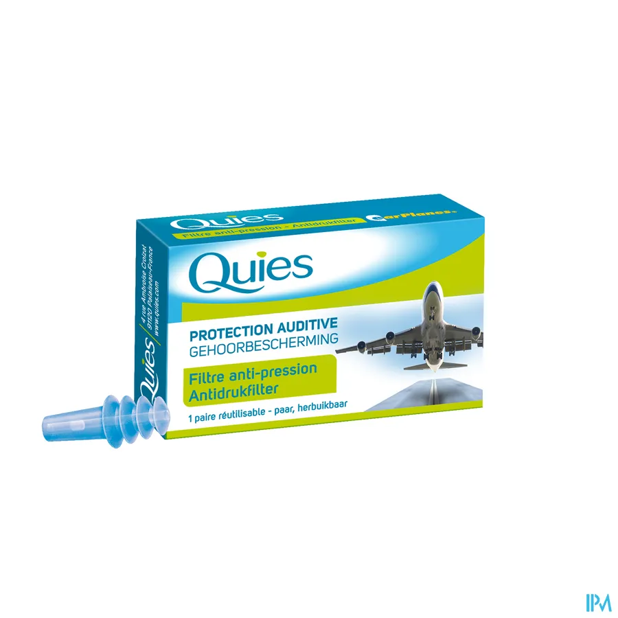packshot van Quies Oordopjes Volwassene voor Vliegtuig met Keramische Antidruk Filter 1 Paar