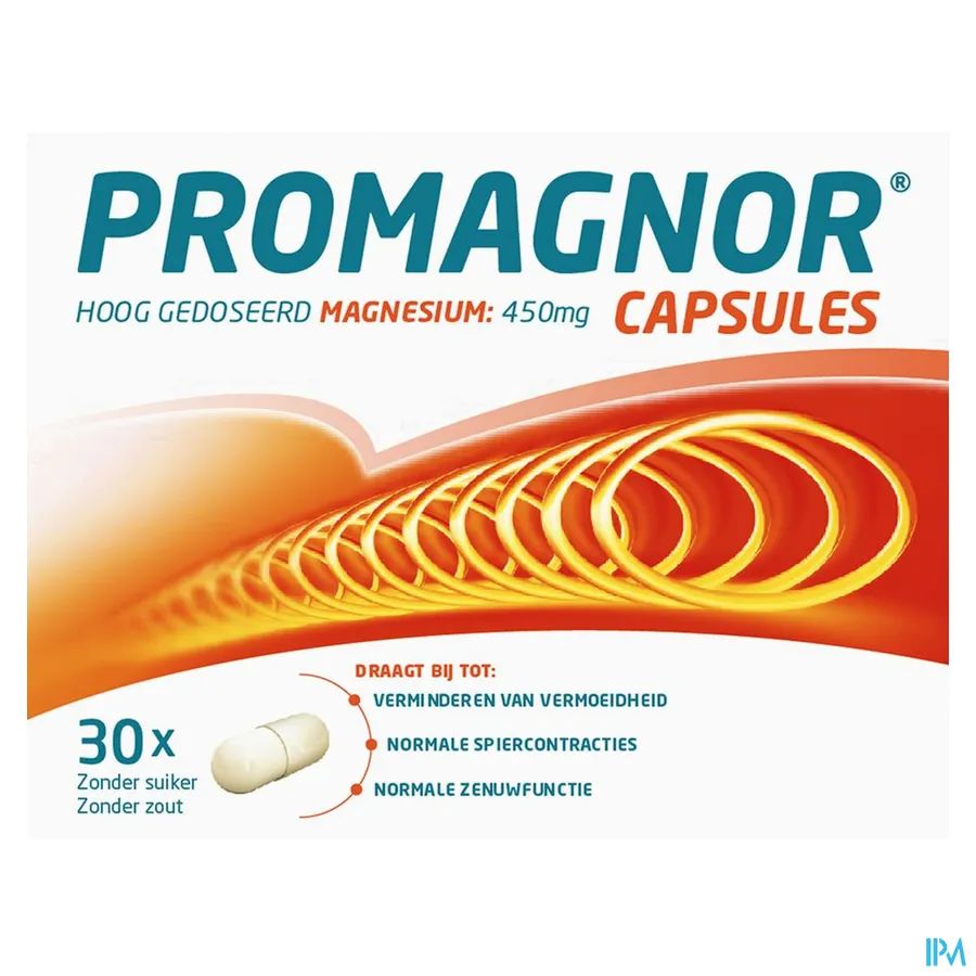 packshot van Promagnor Hoog Gedoseerd Magnesium 450 mg 30 Capsules